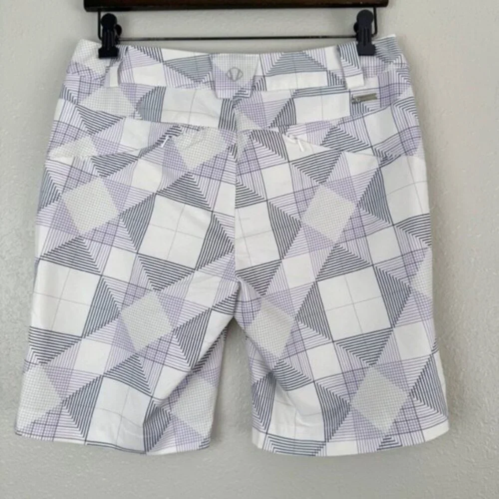 Sunice purple white golf bermuda athletic shorts 4